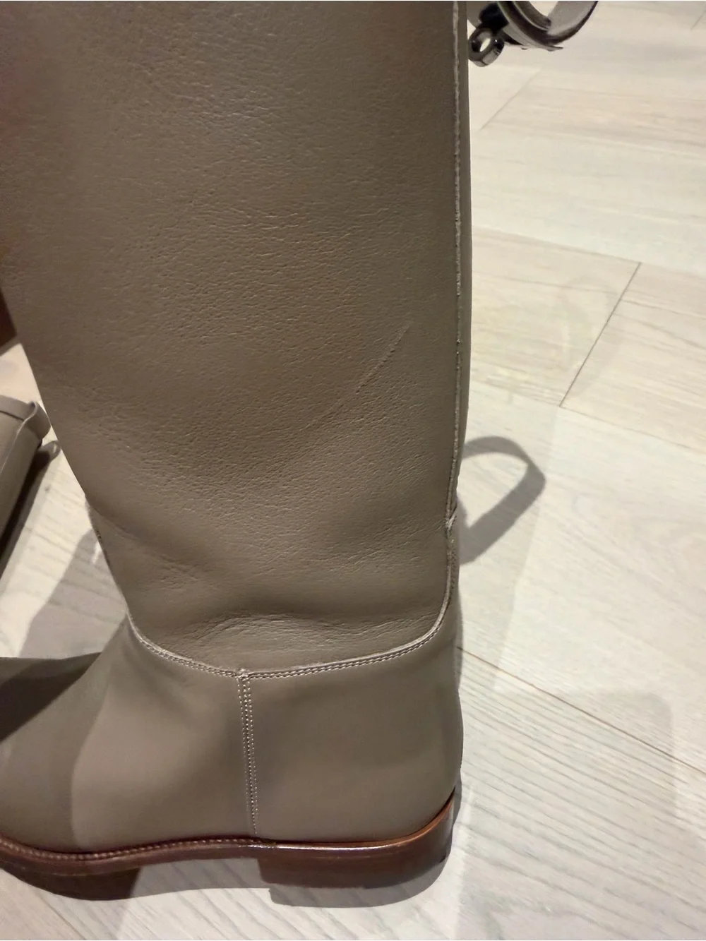 Hermes Etoupe Leather Over-the-Knee Riding Boots